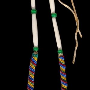 Hand Crafted Necklace Bone w/beads Amazing Craftmanship